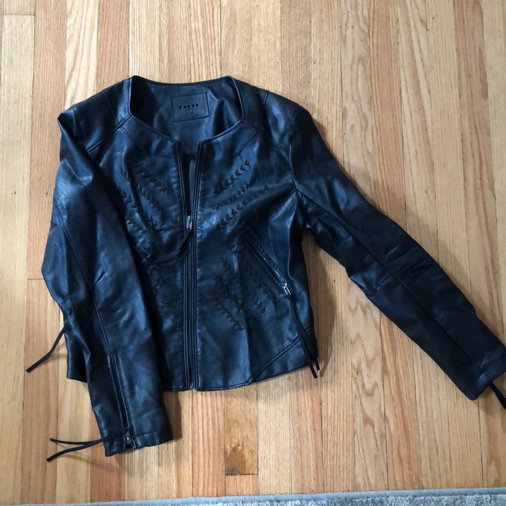 Black faux leather jacket